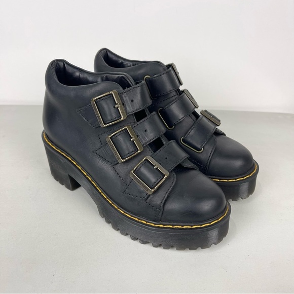 Dr. Martens Coppola Platform Ankle Boots Buckles Black Women’s Size 5 Whimsigoth